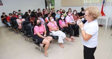 Servidoras da Seas participam de ação alusiva ao Outubro Rosa