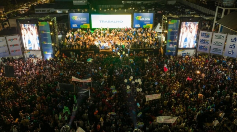 Wilson Lima e David Almeida mostram força política em convenção que reuniu milhares de apoiadores
